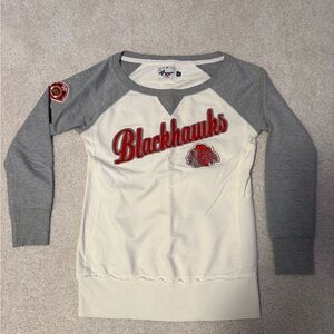 Chicago Blackhawks Gray and White Sweatshirt